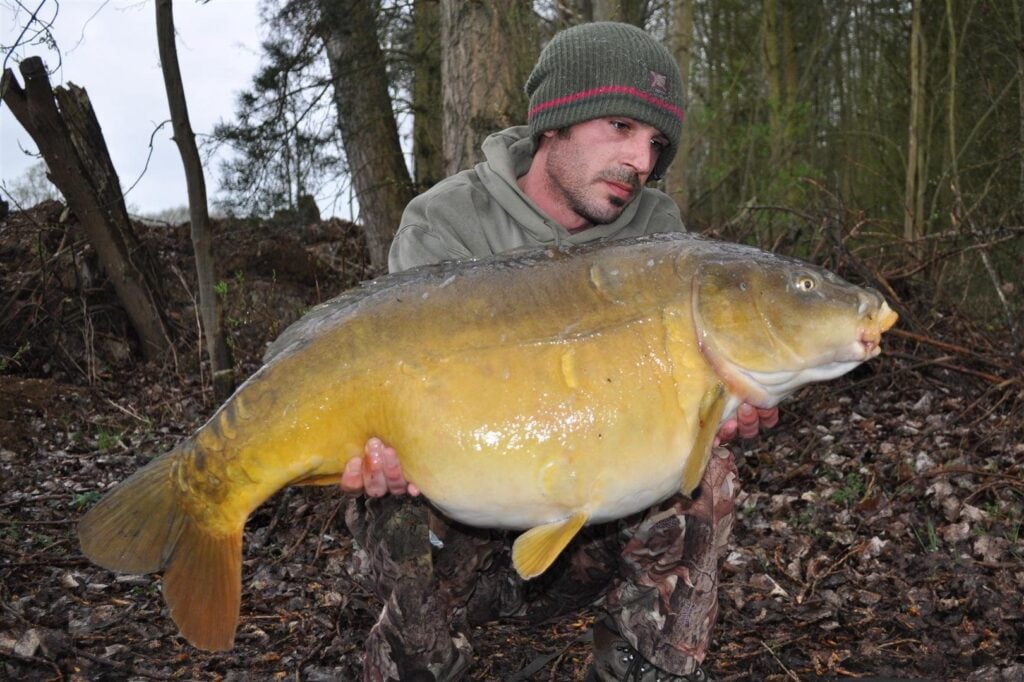 James with a golden mirror carp