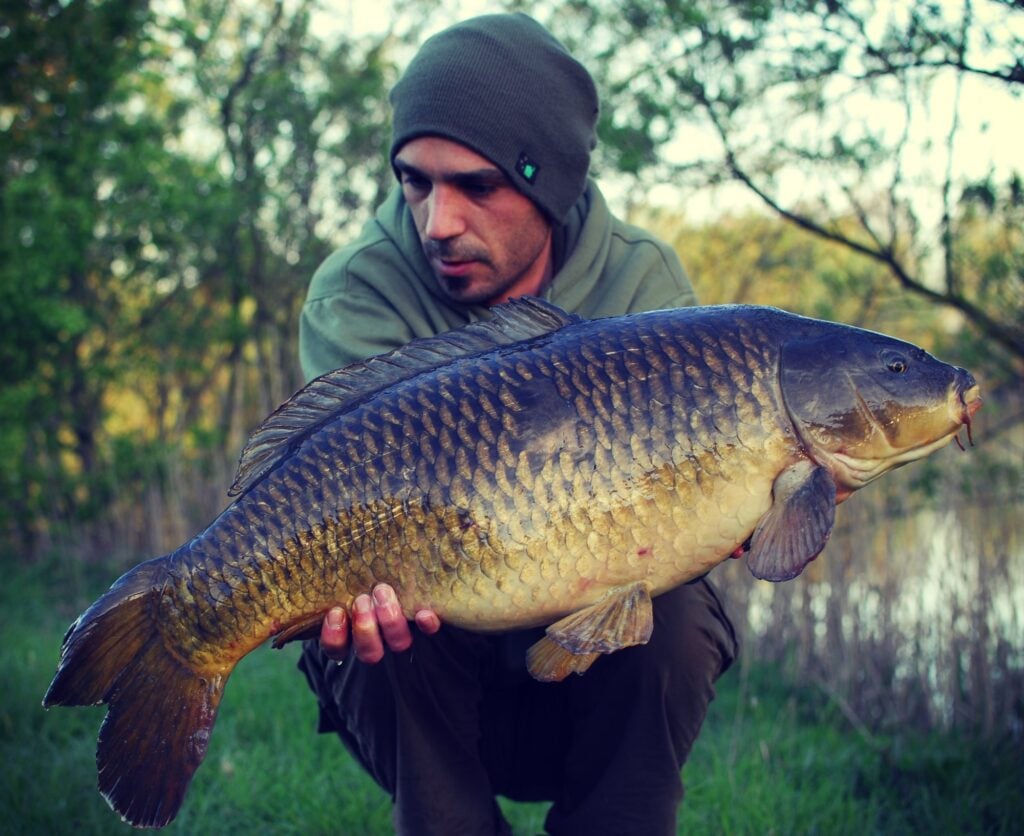 James with a common carp